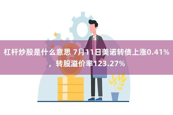 杠杆炒股是什么意思 7月11日美诺转债上涨0.41%，转股溢价率123.27%