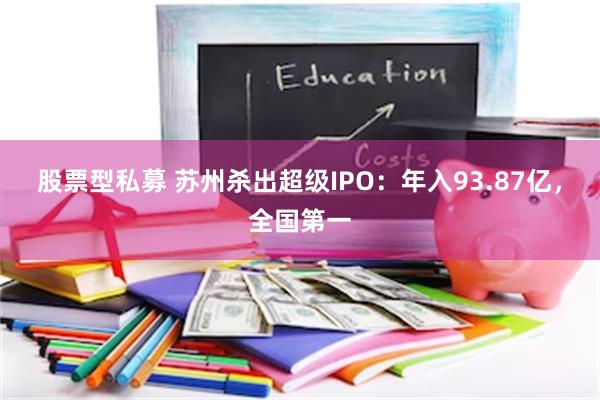 股票型私募 苏州杀出超级IPO：年入93.87亿，全国第一